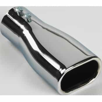 Uitlaatsierstuk Steel / Chrome - 80x50mm - length 165mm - 38-50mm connection