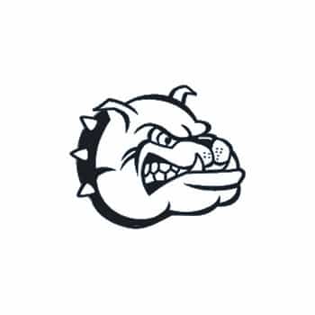 Sticker Bulldog Head - black - 16x13cm