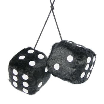 Mirror decoration dice black