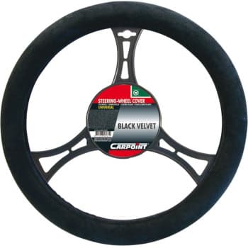Carpoint Steering Wheel Cover Black Suedine
