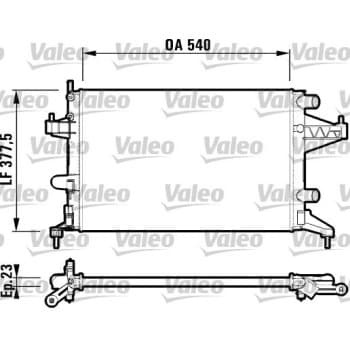 Radiator, engine cooling 732825 Valeo