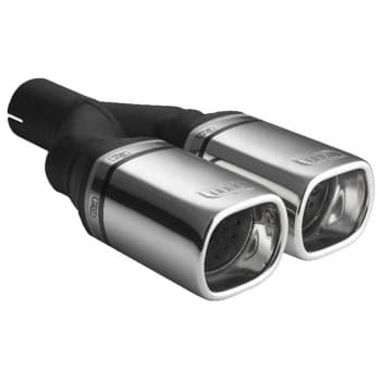 Ulter Sport Exhaust Tip - Dual Rectangle 80x65mm - Length 200mm - Mounting ->50mm - Stainless Steel