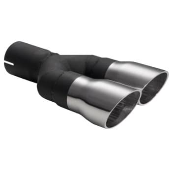 Ulter Sport Exhaust Tip - Dual Round 60mm Race - Length 175mm - Assembly ->50mm - Stainless Steel