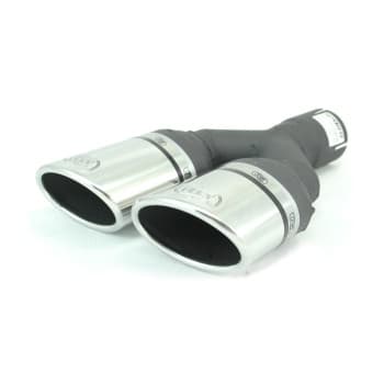 Ulter Sport Exhaust Tip - Dual Oval 95x65mm Angled Type II - Length 200mm - Mounting 50mm - Stainless Steel