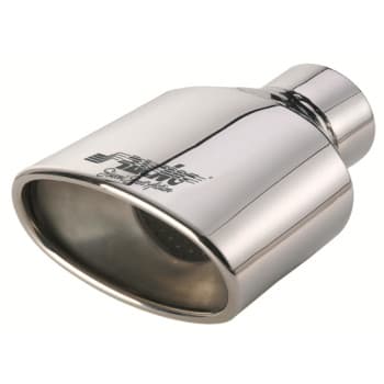 Simoni Racing Exhaust trim Oval stainless steel - 135x85xL185mm - Assembly -> 60mm