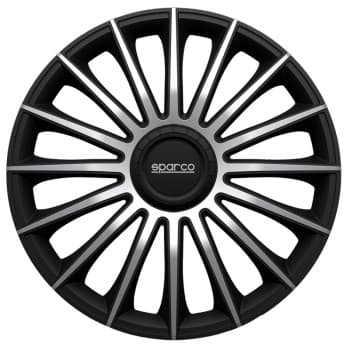 4-Piece Sparco Hubcaps Treviso 15-inch black / silver
