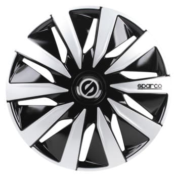4-Piece Sparco Hubcaps Lazio 16-inch black / silver