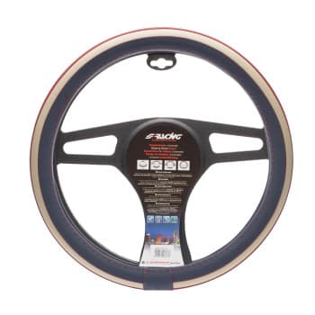 Simoni Racing Steering Wheel Cover British Beige/Blue/Red Artificial Leather