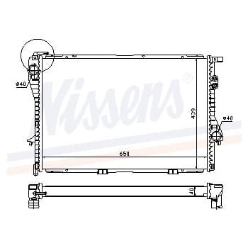 Radiator, engine cooling 60752A Nissens