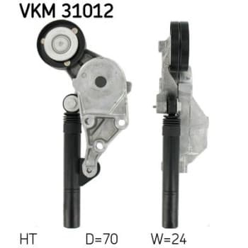 Tensioner Pulley, v-ribbed belt VKM 31012 SKF