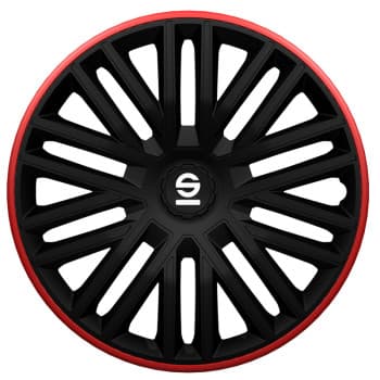 4-Piece Sparco Hubcaps Bergamo 14-inch black / red