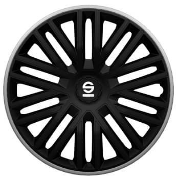 4-piece Sparco Hubcaps Bergamo 15-inch black / gray