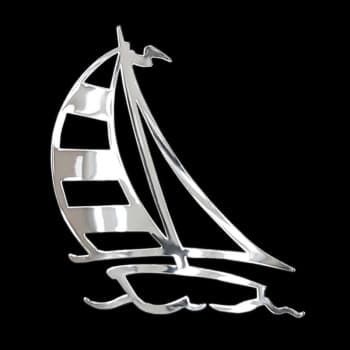 Nickel Sticker 'Sailboat' - 65x70mm