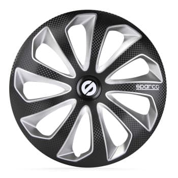 4-piece Sparco Hubcaps Sicilia 15-inch black / silver / carbon