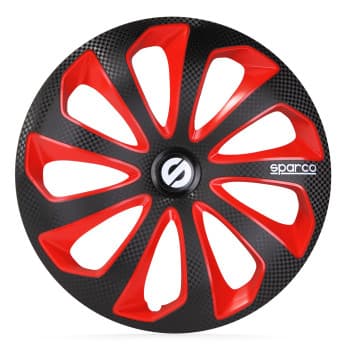 4-Piece Sparco Hubcaps Sicilia 16-inch black / red / carbon