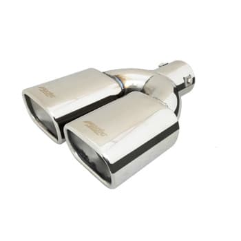 Simoni Racing Exhaust Tip Dual Rectangular Stainless Steel - 95x70xL265mm - Assembly 33->63mm