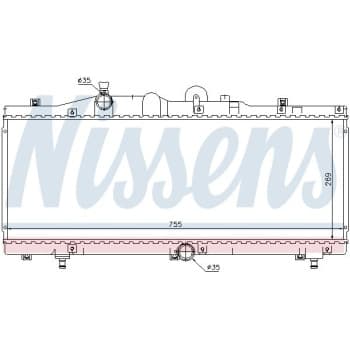 Radiator, engine cooling 61671 Nissens