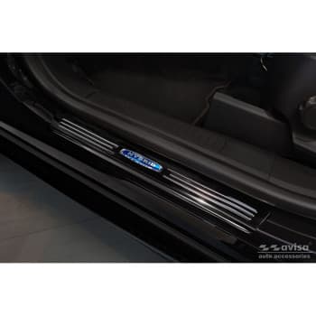 Black Stainless Steel Door Sill suitable for Ford Kuga III 2019- 'Hybrid' - 4-piece