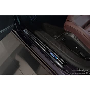 Black stainless steel door sills suitable for Peugeot 508 II Sedan 2019- 'Hybrid' - 4-piece