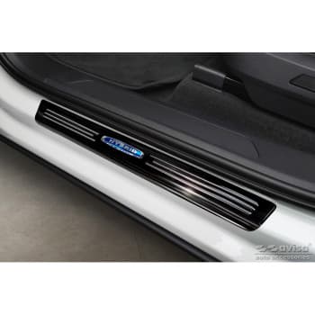 Black stainless steel door sills suitable for Volkswagen Touareg III 2018- 'Hybrid' - 4-piece