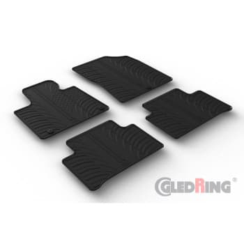 Rubber mats suitable for Kia Sorento IV (MQ4) 2020- (T-Design 4-piece + mounting clips)