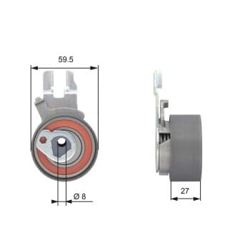 Tensioner Pulley, timing belt PowerGrip® T43173 Gates