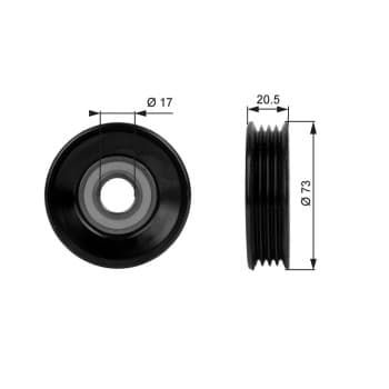 Tensioner Pulley, v-ribbed belt DriveAlign® T38030 Gates