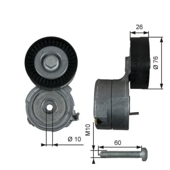 Tensioner Pulley, v-ribbed belt DriveAlign® T38423 Gates