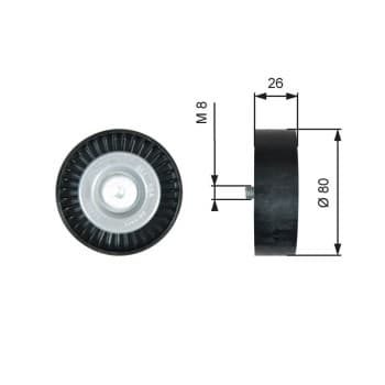 Deflection/Guide Pulley, v-ribbed belt DriveAlign® T36367 Gates