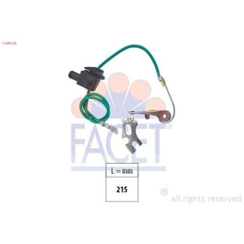 Contact point set, power distributor