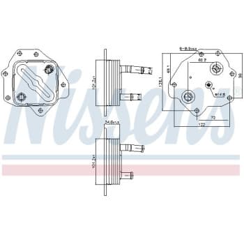 Oil cooler, engine oil 91443 Nissens