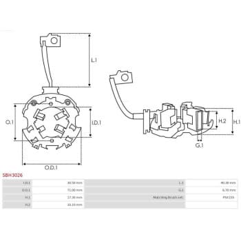 Holder, carbon brush