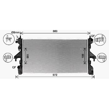 Radiator, engine cooling CN2320 Ava Quality Cooling