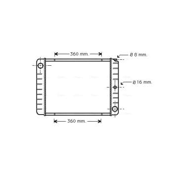 Radiator, engine cooling VO2038 Ava Quality Cooling
