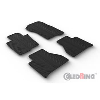 Rubber mats suitable for Mercedes X-Class (W470) 2017-2020 (T profile 4-piece + mounting clips)