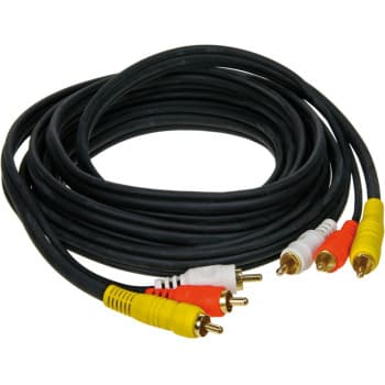 A/V Cable 3 mtr. 3 plugs red - white - yellow