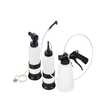 Brake bleeder set with refill bottle