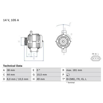 Alternator 0 986 084 240 Bosch