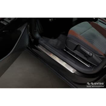 Stainless steel door sill moldings suitable for Volkswagen ID.4 2020 - 'Lines' - 4-piece