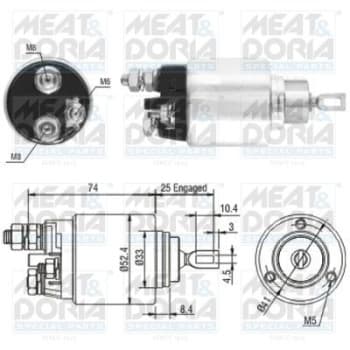 Solenoid switch, starter motor