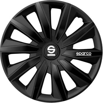 Sparco Milano Wheel Covers - 14-inch - Black - Set of 4 pieces