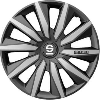 Sparco Milano Wheel Covers - 14-inch - Gray/Silver - Set of 4 pieces