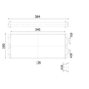 Heater radiator, interior heating