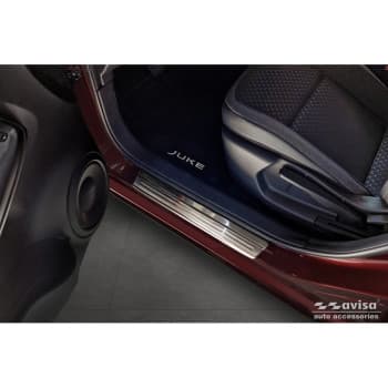 Stainless steel door sill moldings suitable for Nissan Juke II (F16) 2019- 'Lines' - 4-piece
