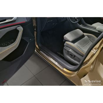 Stainless steel door sill moldings suitable for Skoda Kodiaq II (PS7) 2024- 'Lines' - 4-piece