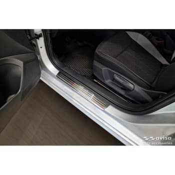 Stainless steel door sill moldings suitable for Skoda Kamiq (NW4) 2019-2024 & FL 2024- 'Lines' - 4-piece